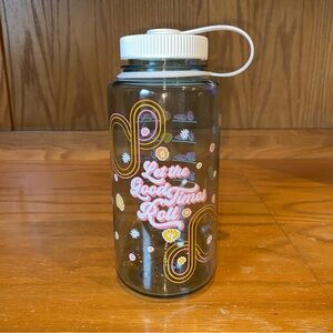 Nalgene Wide Mouth Round Loop-Top Water Bottle 32 oz Clear Green Good Times New